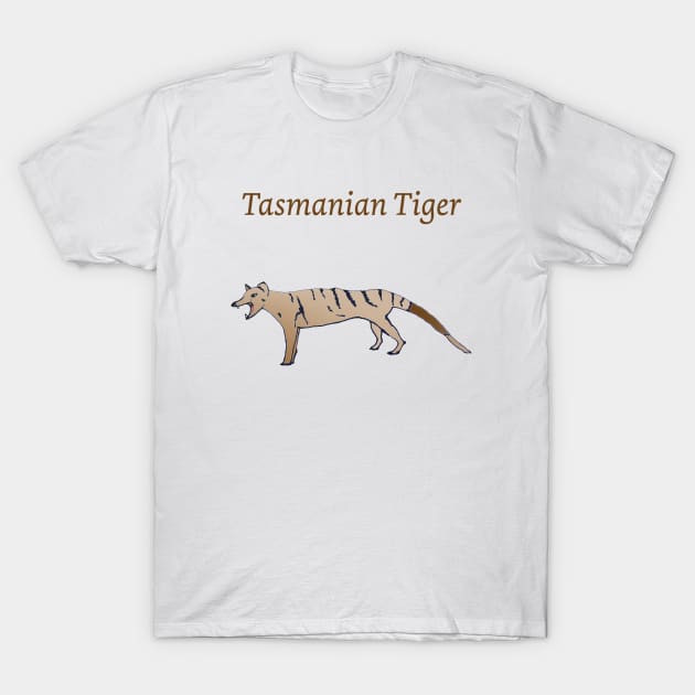 Tiger of Tasmania Thylacine Australian wildlife Tassie Trip T-Shirt by Artstastic